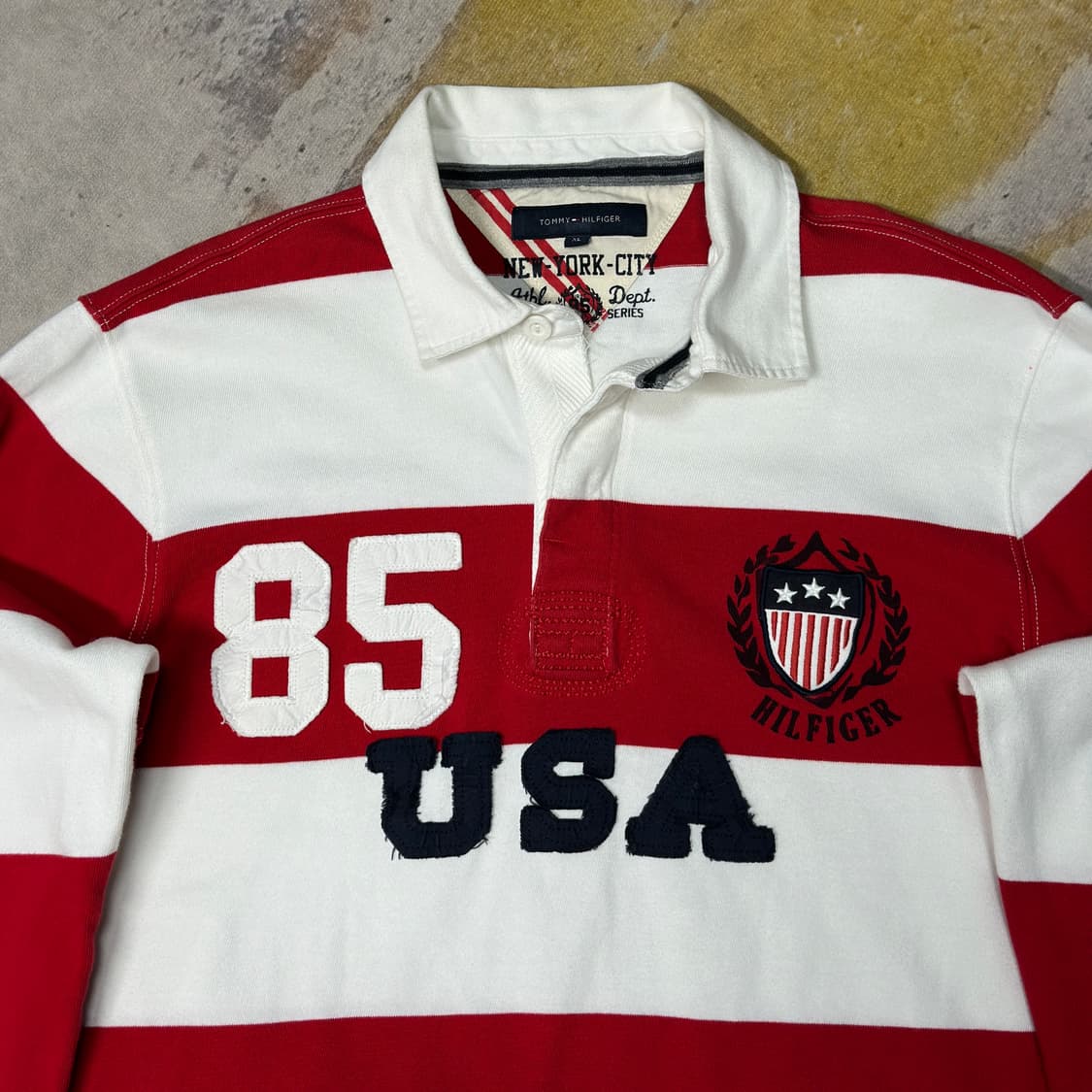 타미힐피거 usa 뉴욕 단가라 럭비티 XL 상품이미지2