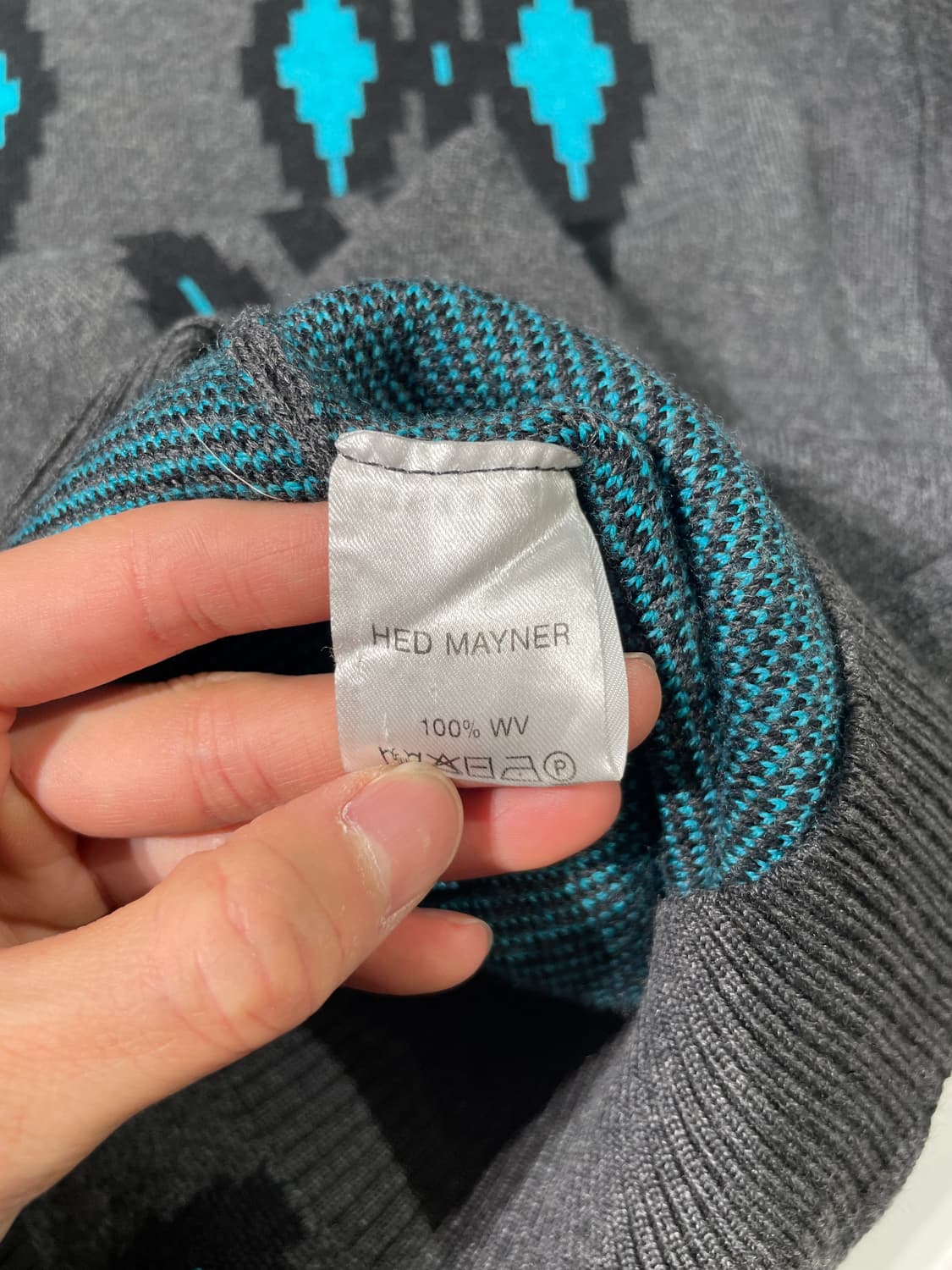 헤드 메이너 그레이 인타르시아 오버 니트 상품이미지8