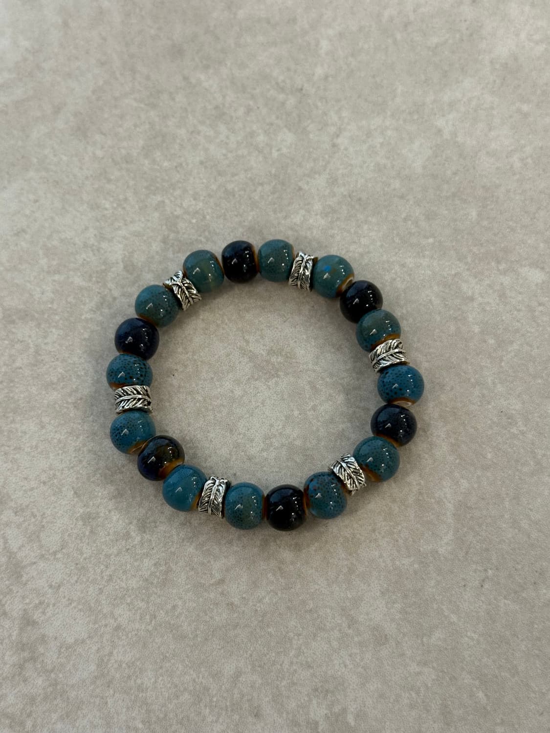 블루 도자기 비즈 팔찌 상품이미지1