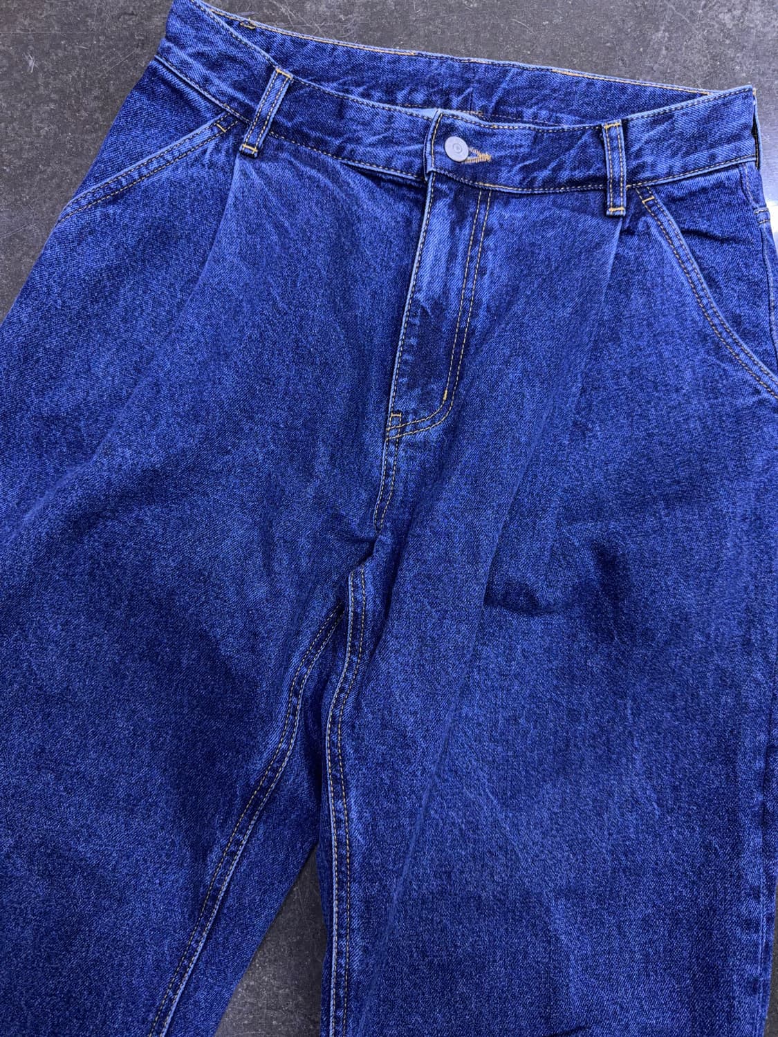 유니폼브릿지 와이드 원턱 데님팬츠 인디고 M 상품이미지3