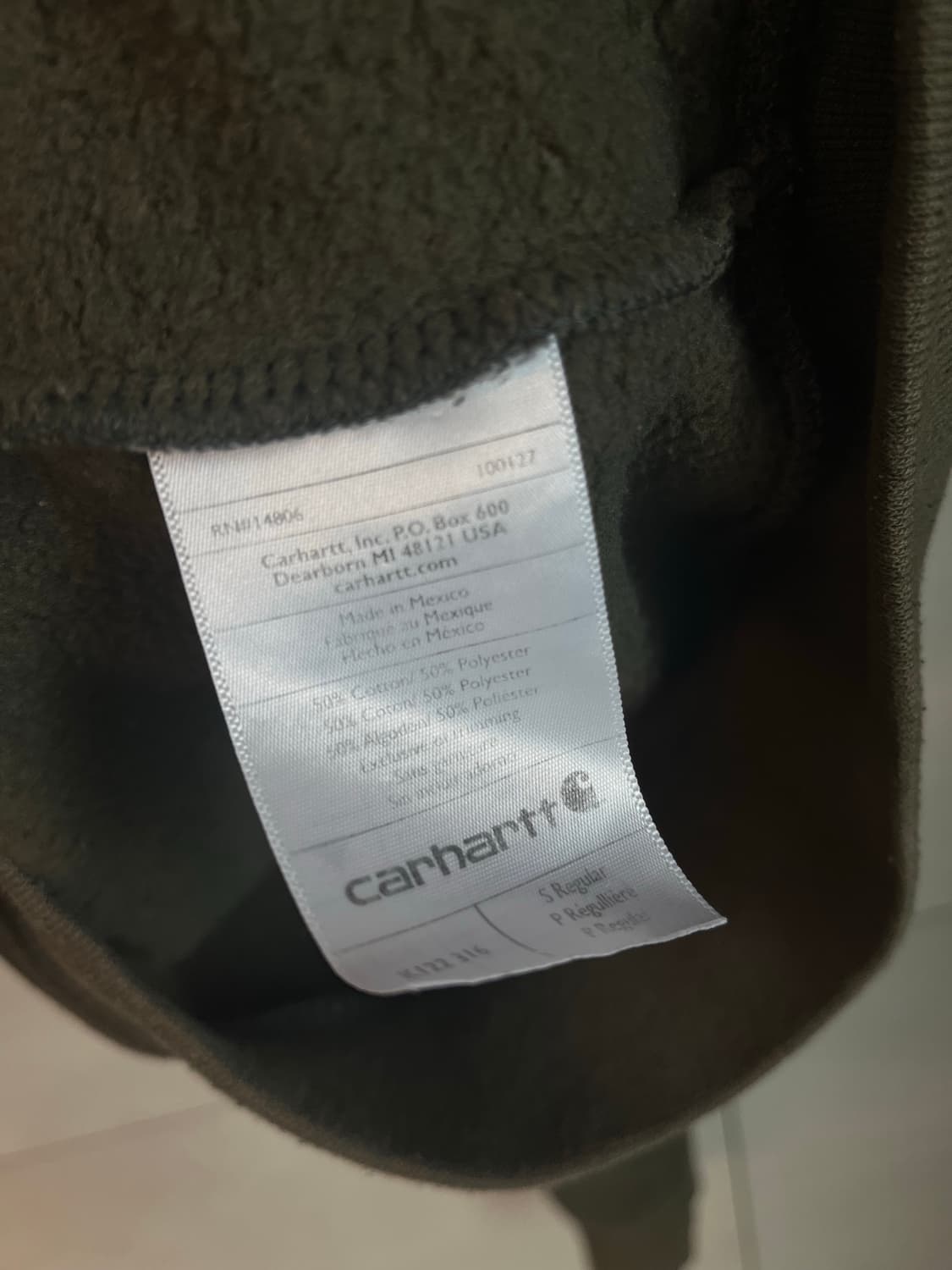 칼하트 후드집업 올리브 카키 (S size) 상품이미지5