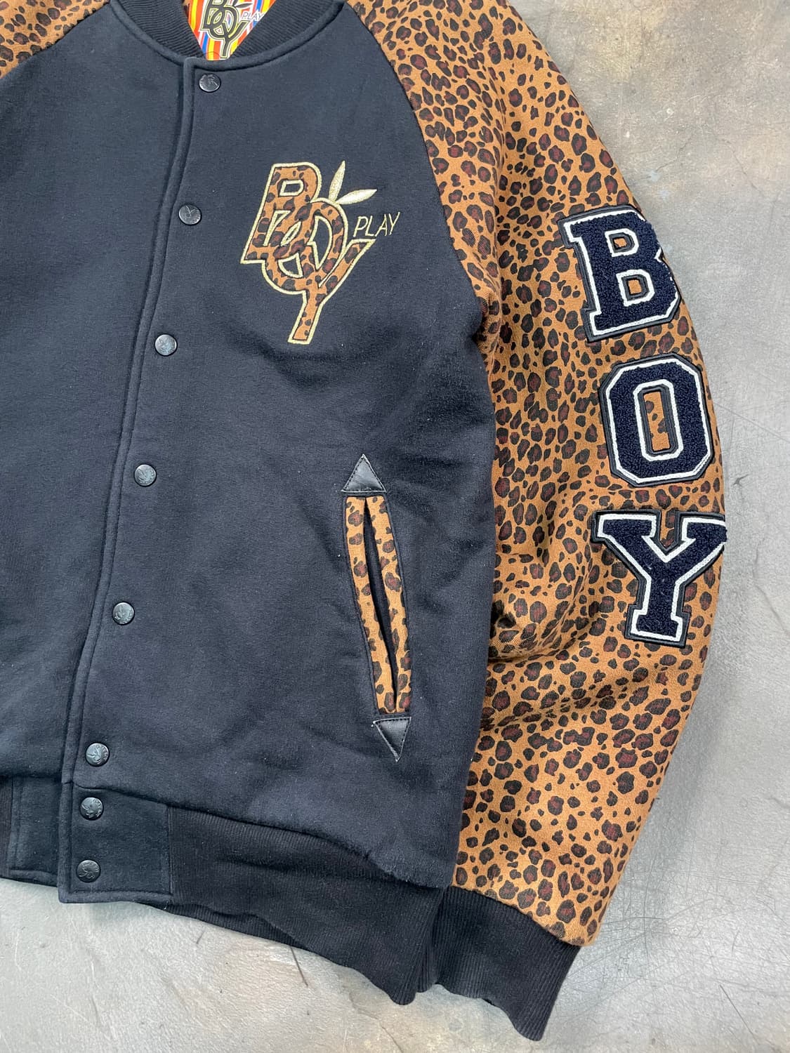 플레이보이 레오파드 퀼팅 바시티 자켓 상품이미지4