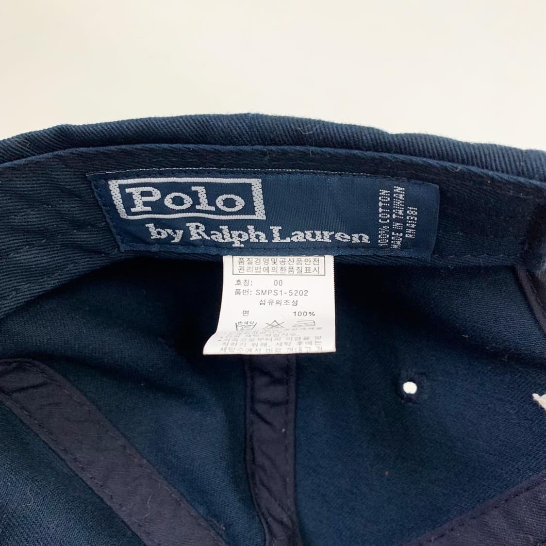 폴로 랄프로렌 네이비 로고 레더 스크랩 볼캡 상품이미지5