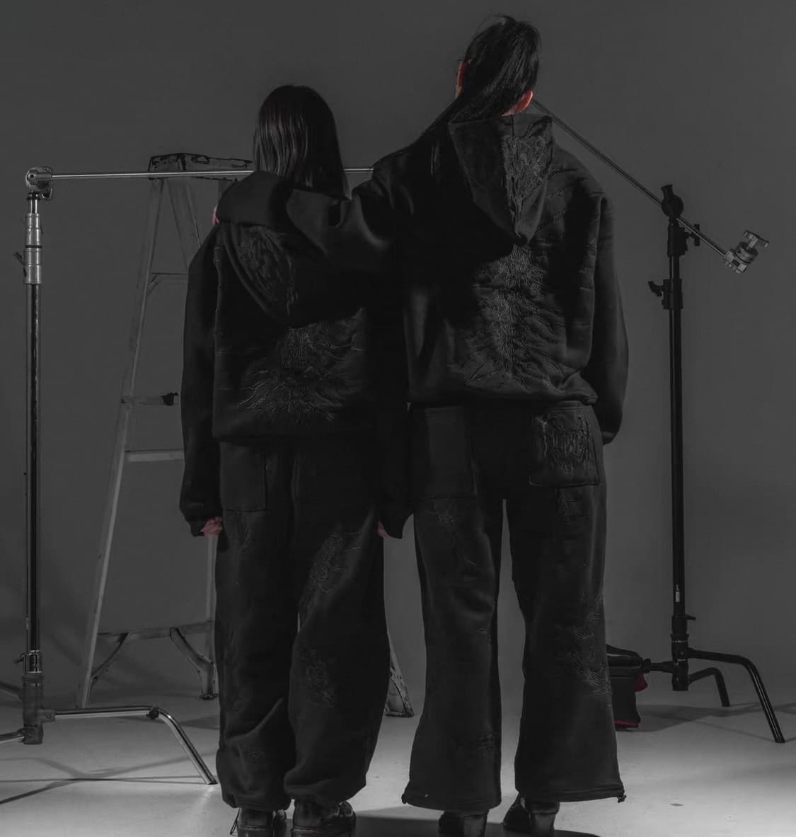 후드셋업 핑크 검정 상품이미지6