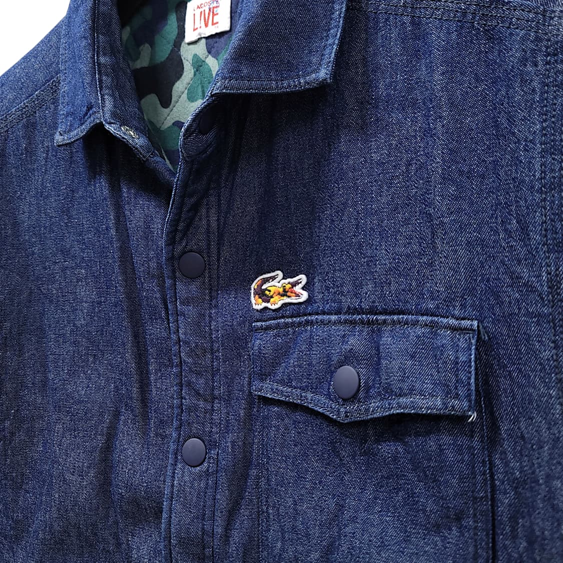 [95] 라코스테 진청 카모누빔 셔츠 자켓 상품이미지5