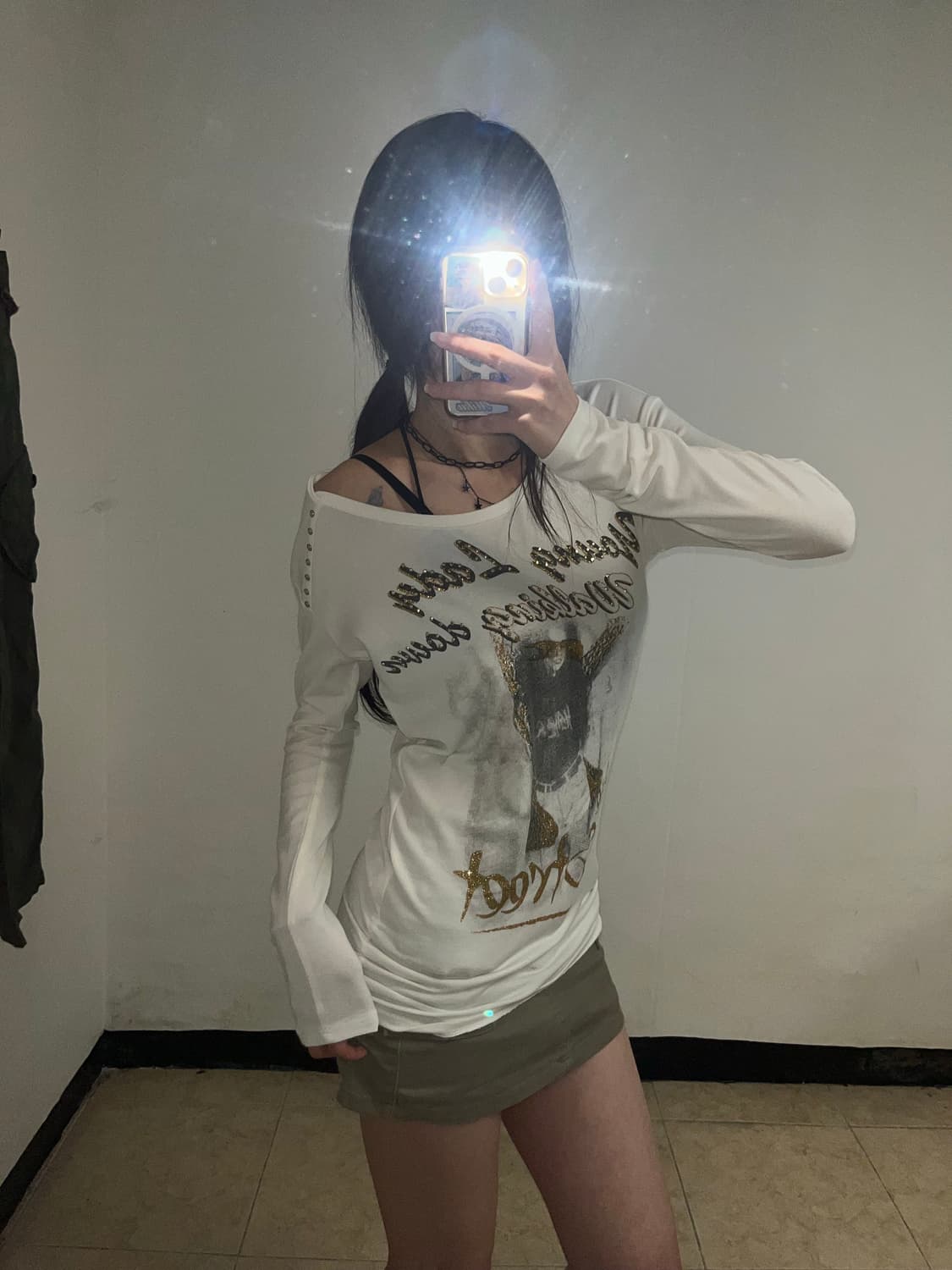 00‘s 사이드 셔링 Y2K 프린팅 롱슬리브 상품이미지2