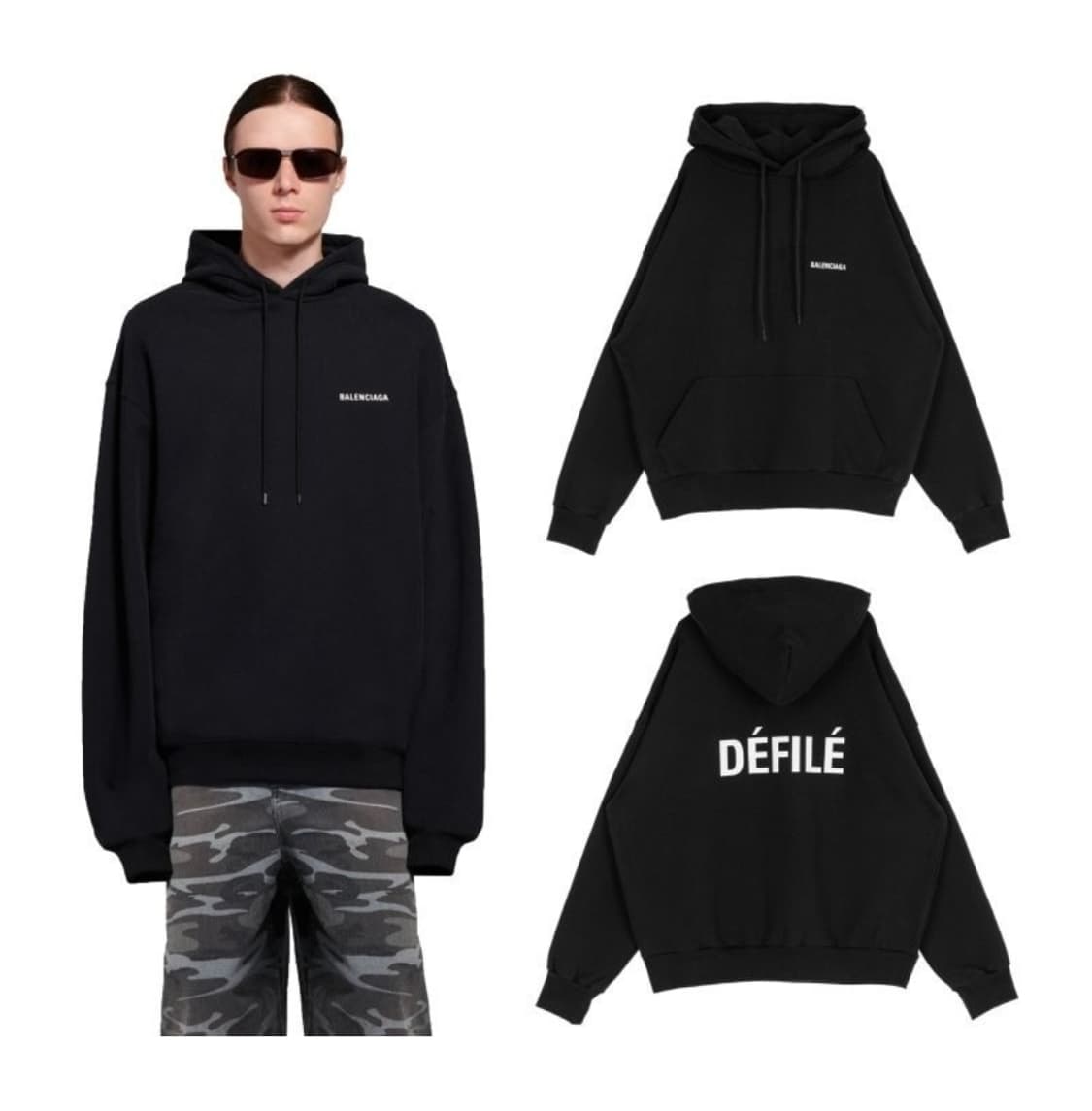 발렌시아가 DEFILE 백로고 후드티 상품이미지3