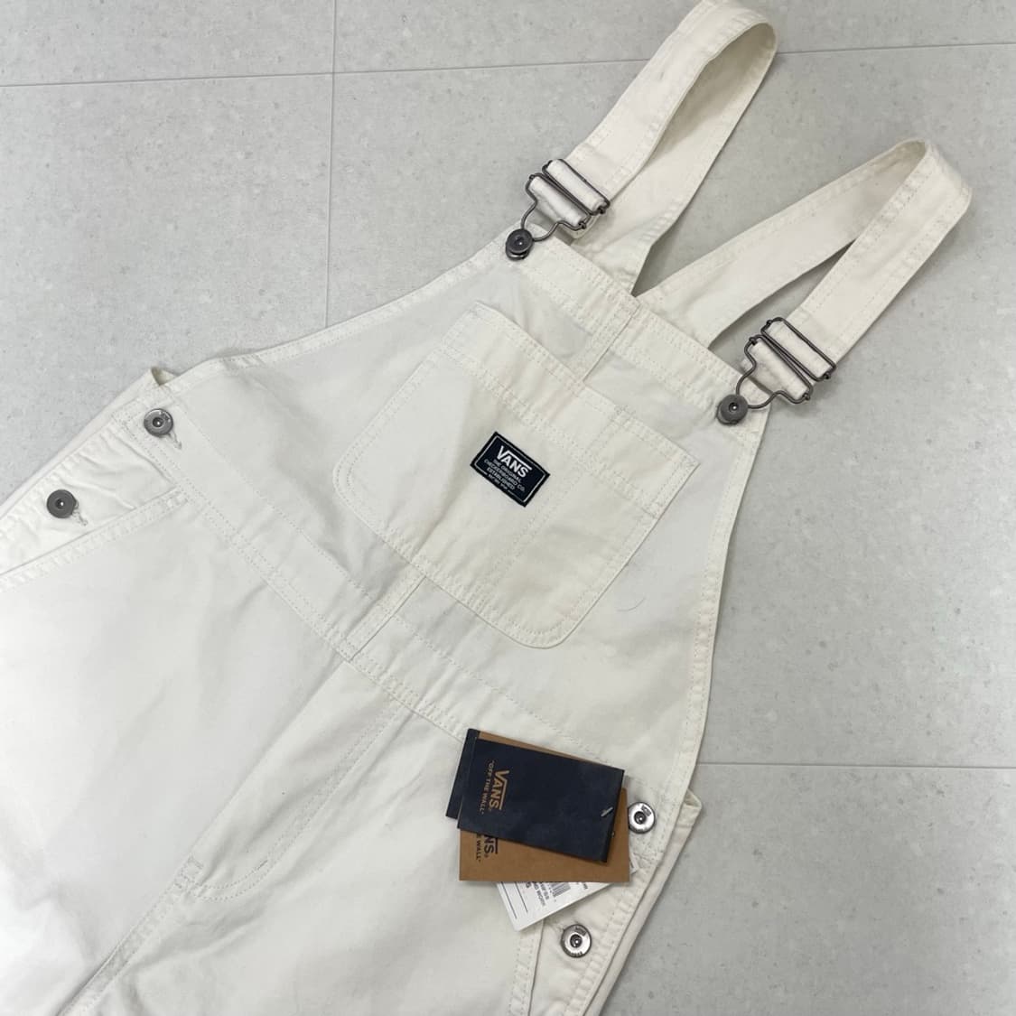 반스 VANS 아이보리 멜빵 오버올 팬츠 S 상품이미지3