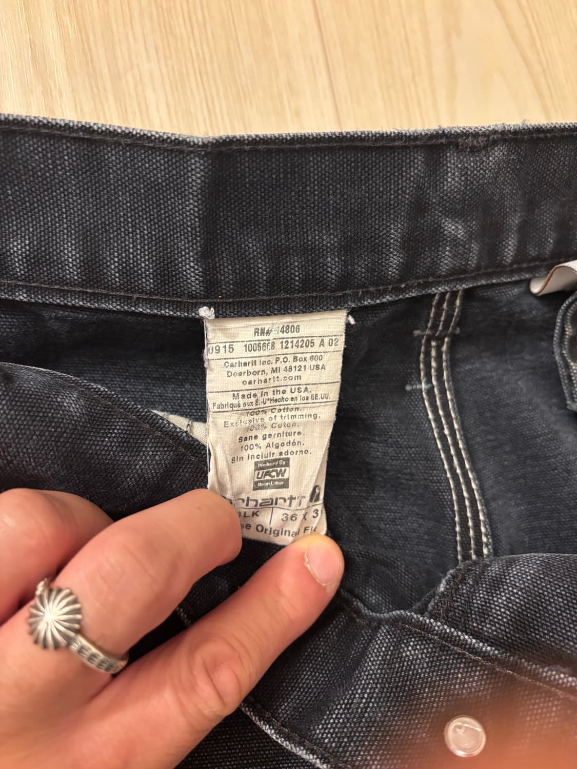 칼하트 더블니 페이드 블랙 usa 36x30 상품이미지4