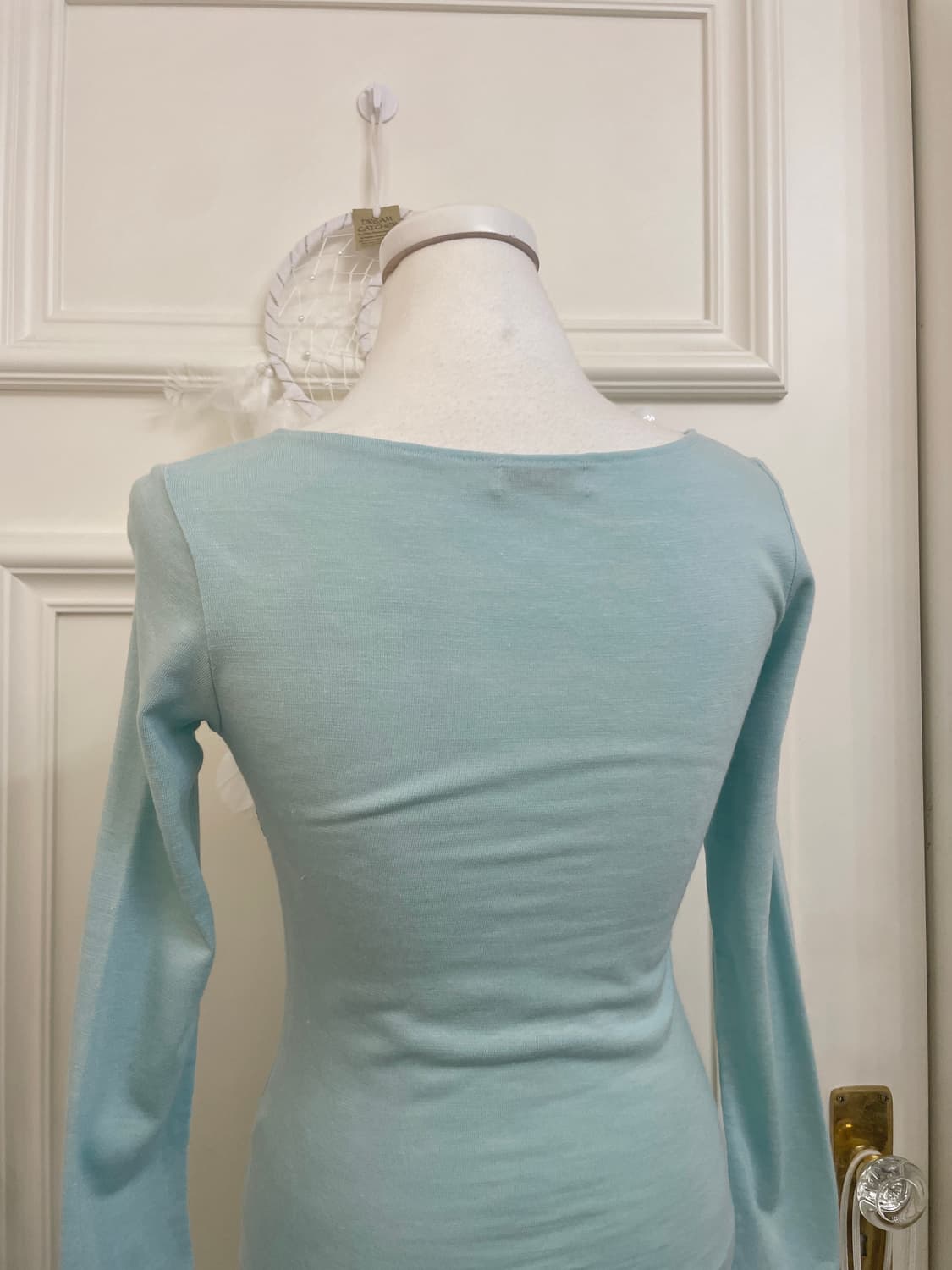 mint fairy lace bow slim top(size-M) 상품이미지4