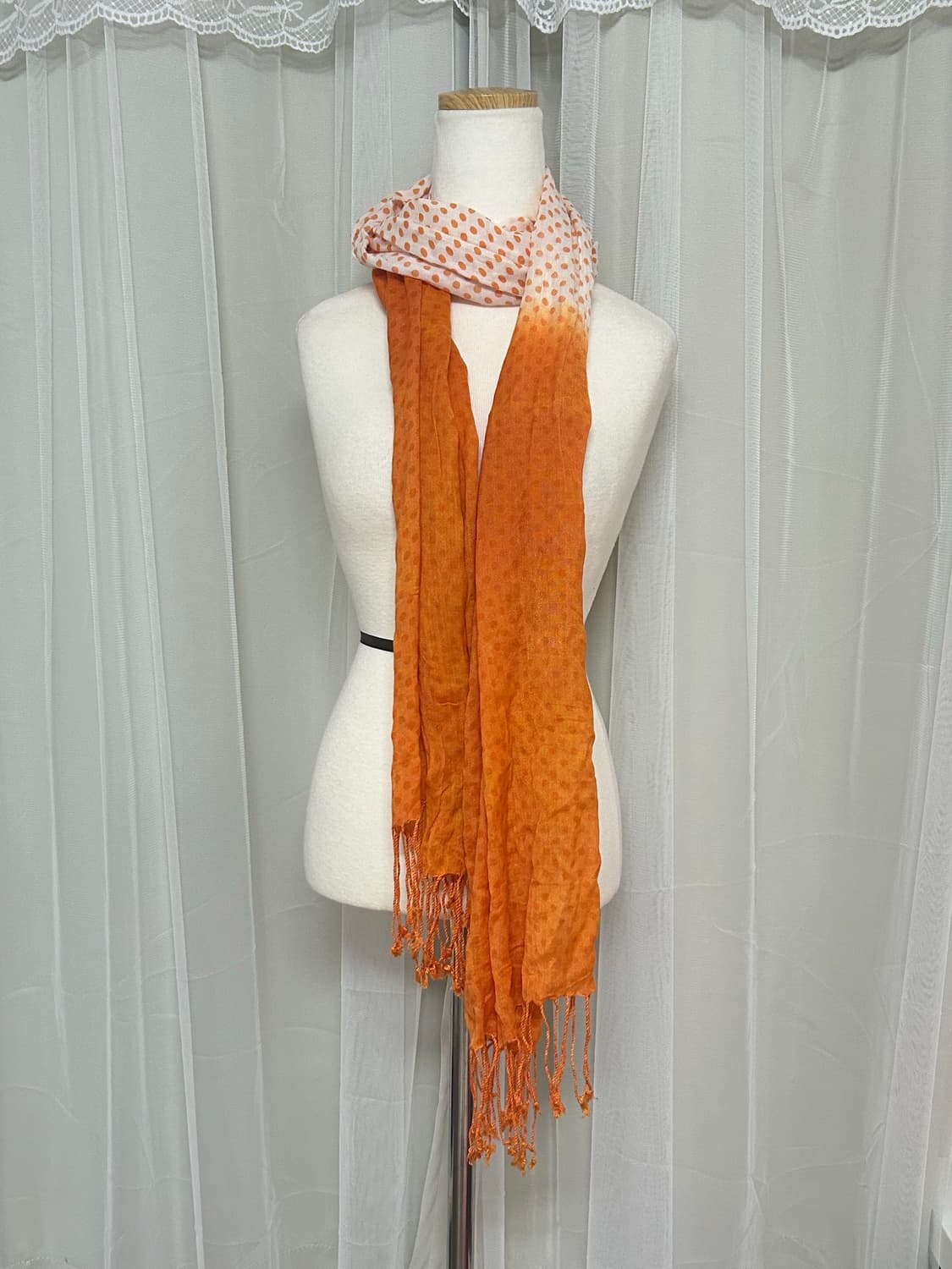 너드 모리 오렌지 그라데이션 도트 머플러 스카프 상품이미지2