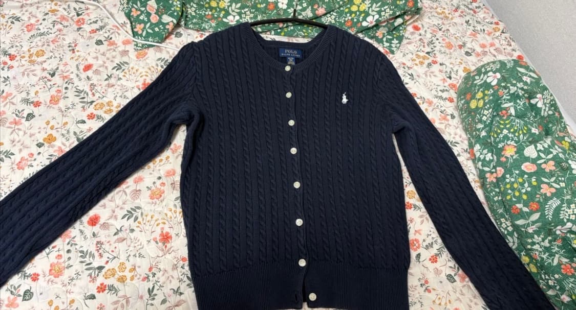 폴로 가디건 헌터 네이비 걸즈 XL사이즈 상품이미지3