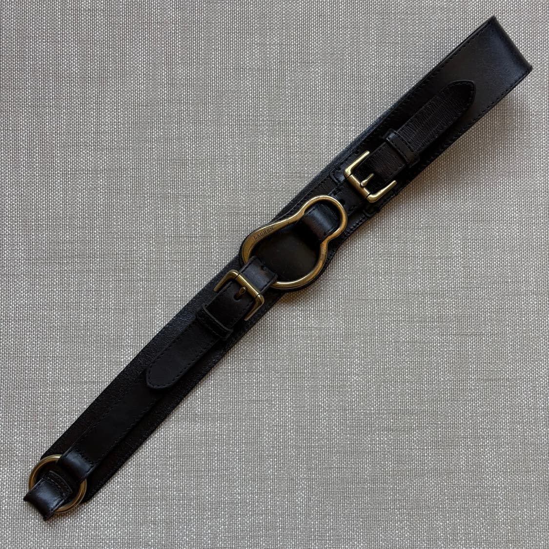 [39] 로렌 랄프로렌 더블 스트랩 링 커넥티드 입체 버클 벨트 상품이미지3