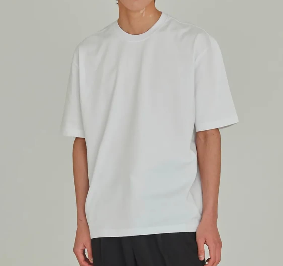 (새상품) 리우아 프리미엄CP 30 세미오버핏 반팔티 M (화이트/블랙) 상품이미지1