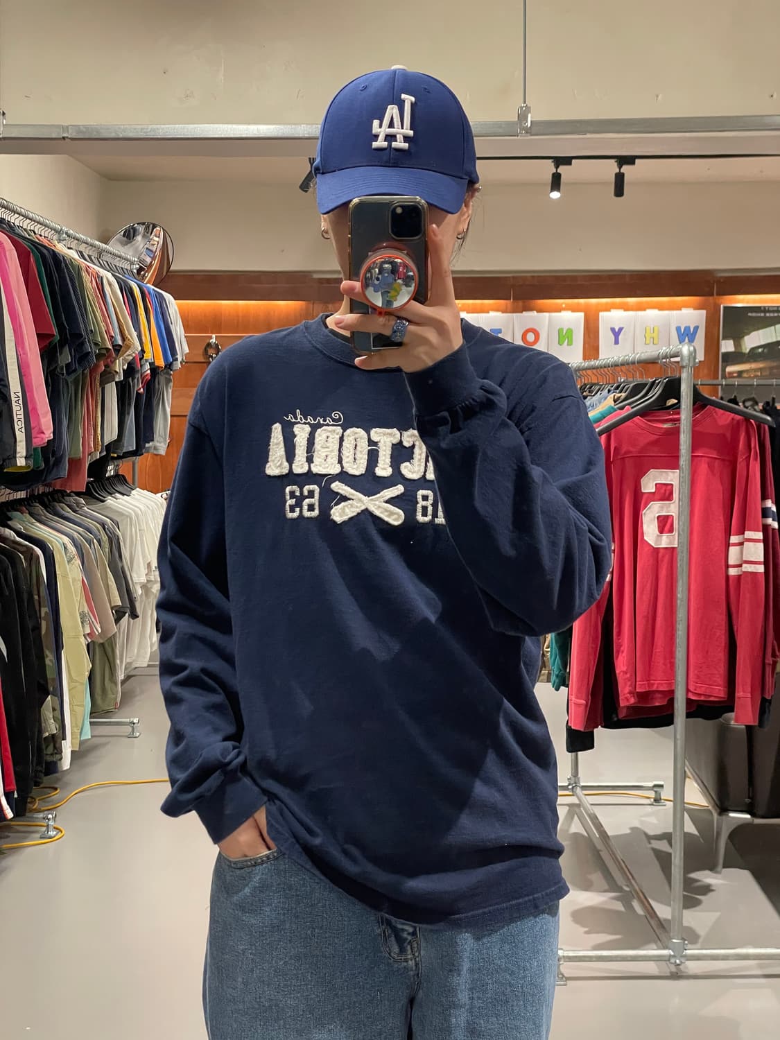 빈티지 롱슬리브 티셔츠(네이비)  상품이미지1