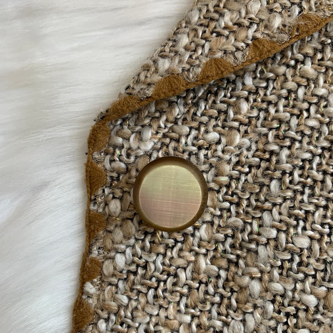 일본 빈티지 트위드 패턴 쓰리버튼 자켓 1683 상품이미지5