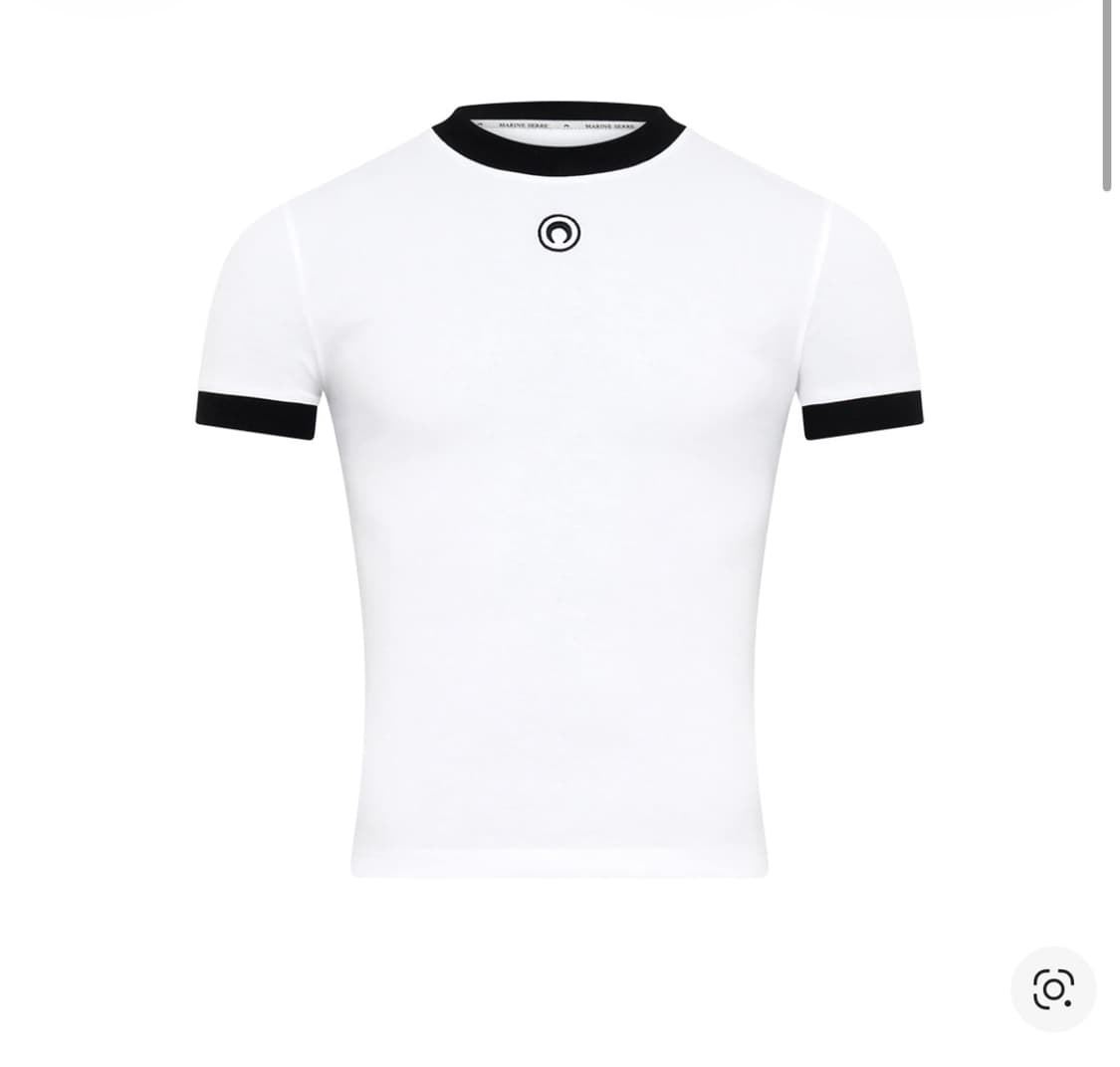 [원가 21.5만] 마린 세르 우먼 문 로고 저지 피티드 티셔츠 화이트 상품이미지1