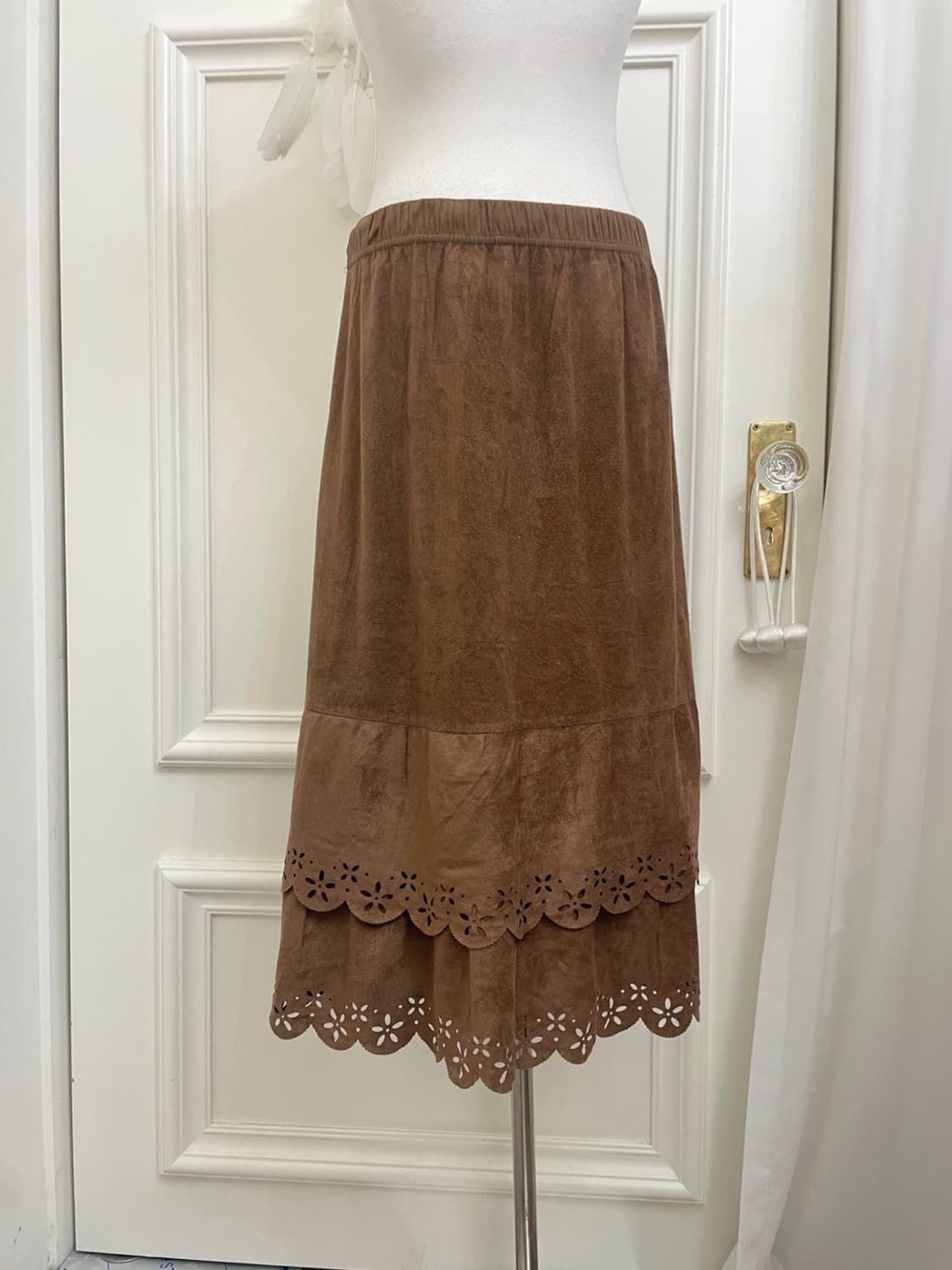 brown suade under lace point banding ski 상품이미지4