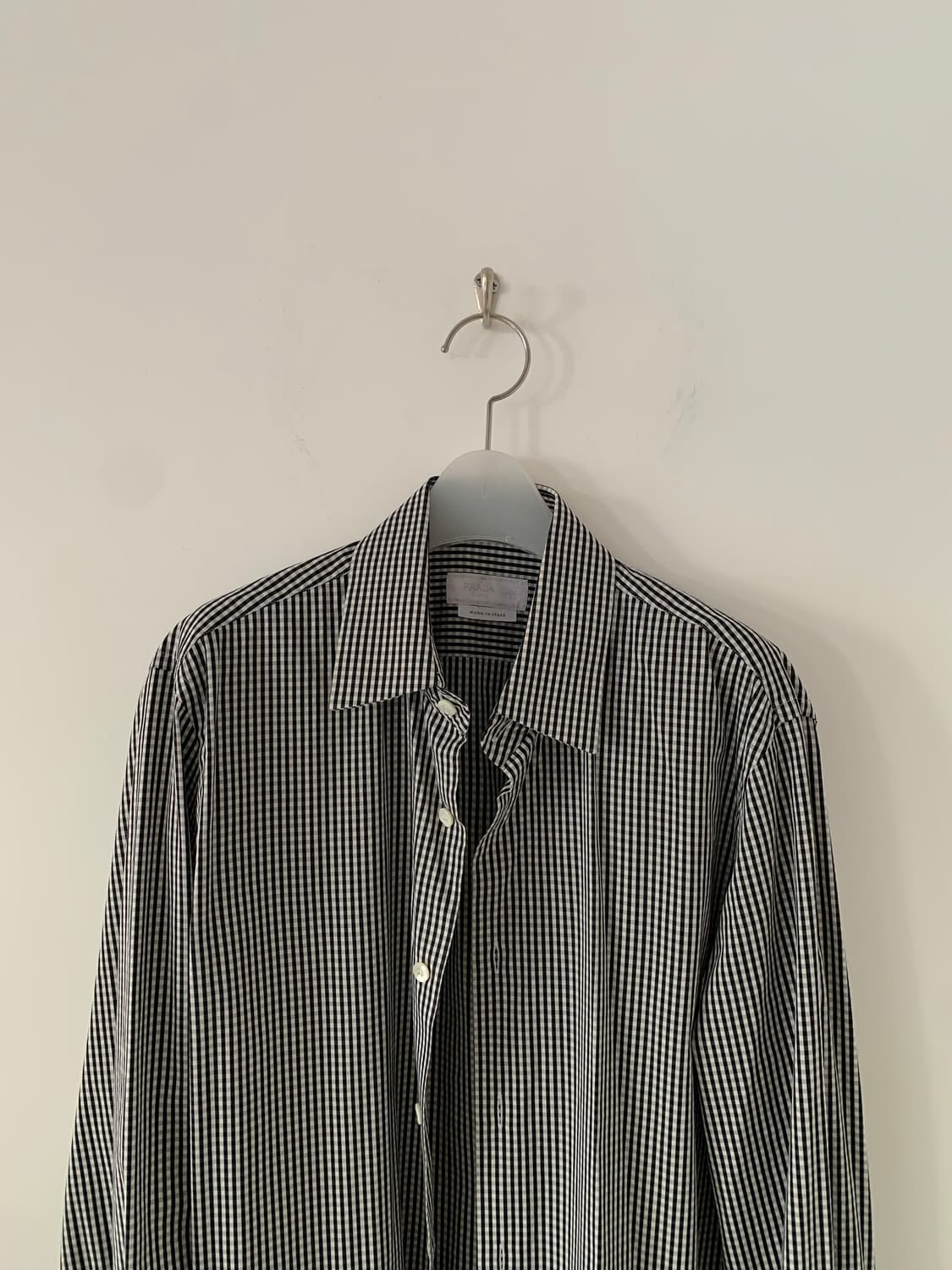 00's "PRADA" cotton check Shirt  상품이미지9