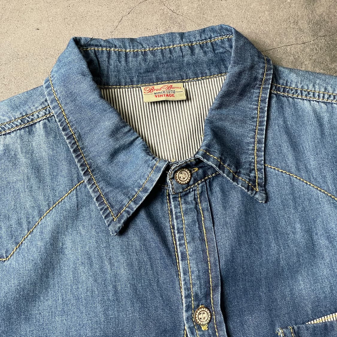 BURNS 빈티지 플랩포켓 코튼 데님 셔츠 A00566 상품이미지2