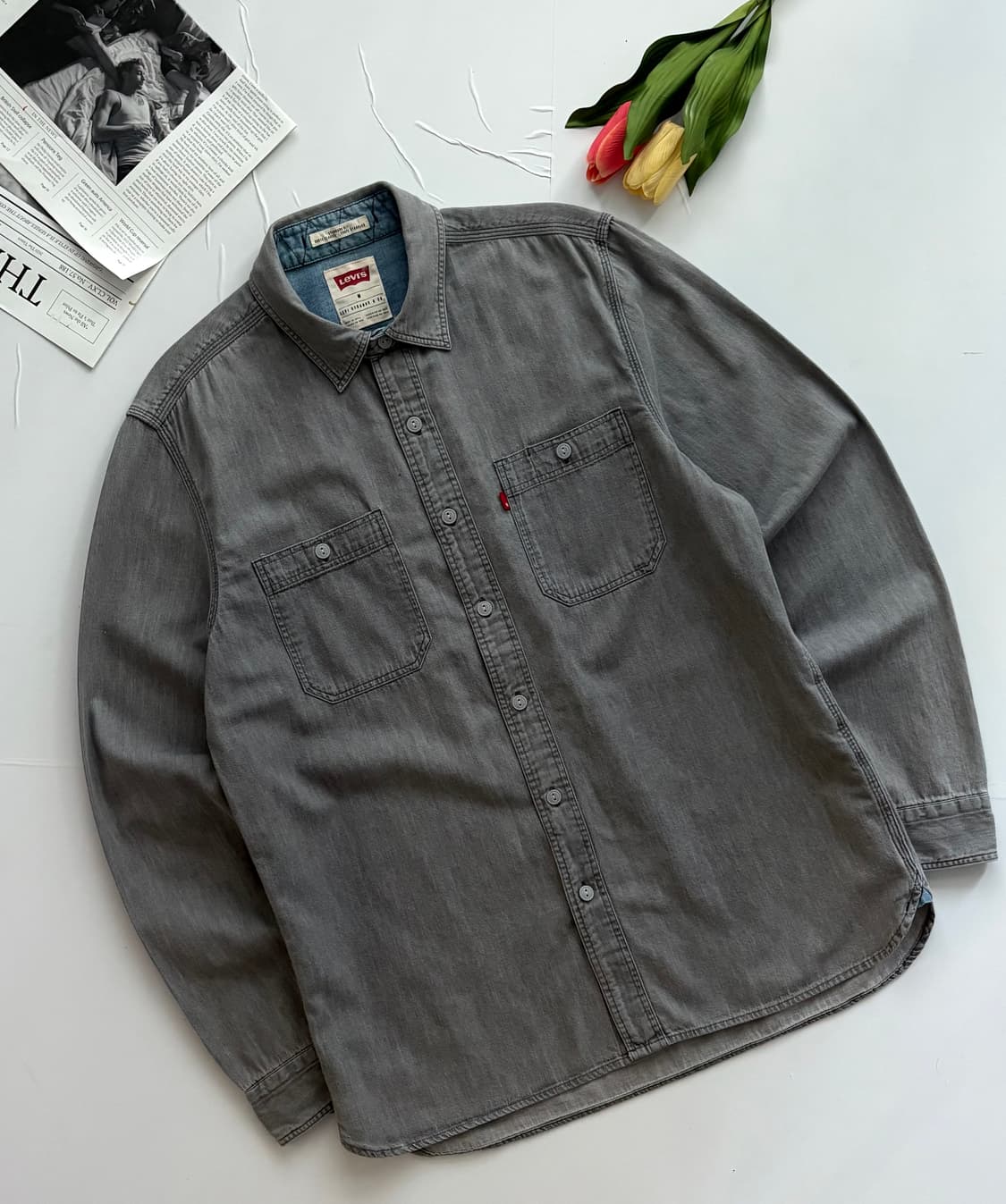리바이스 그레이 데님 워크 셔츠 상품이미지1