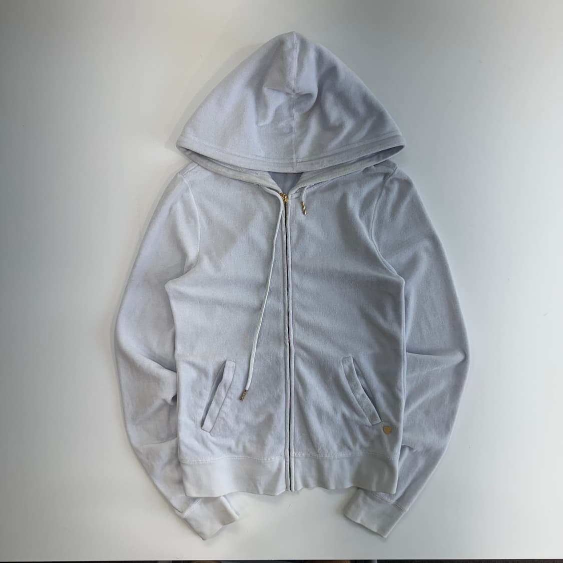 Juicy couture 쥬씨꾸뛰르 라이트 블루 벨벳 후드집업 상품이미지3