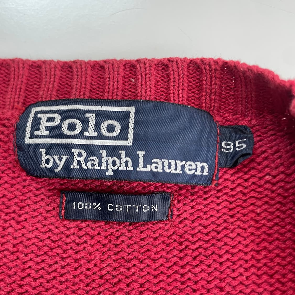 Polo 폴로 랄프로렌 90‘s 딥레드 라운드 니트 상품이미지4