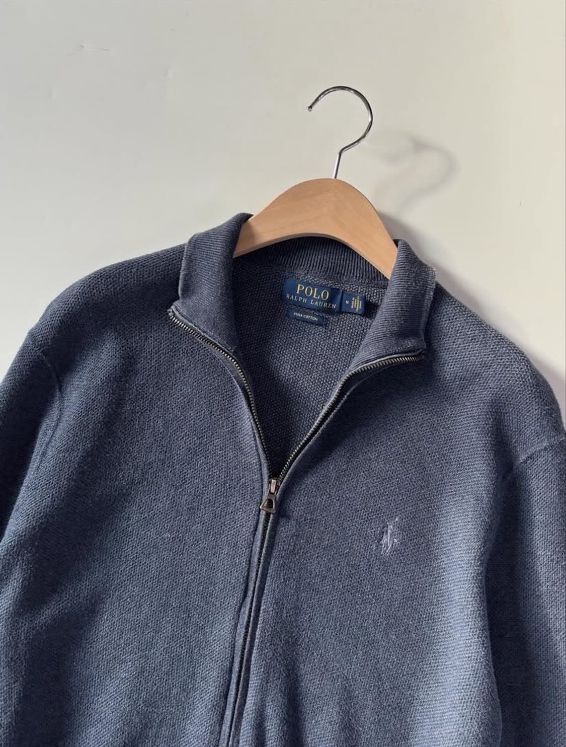 Polo 폴로 랄프로렌 신형 피마코튼 딥블루 니트집업  상품이미지2