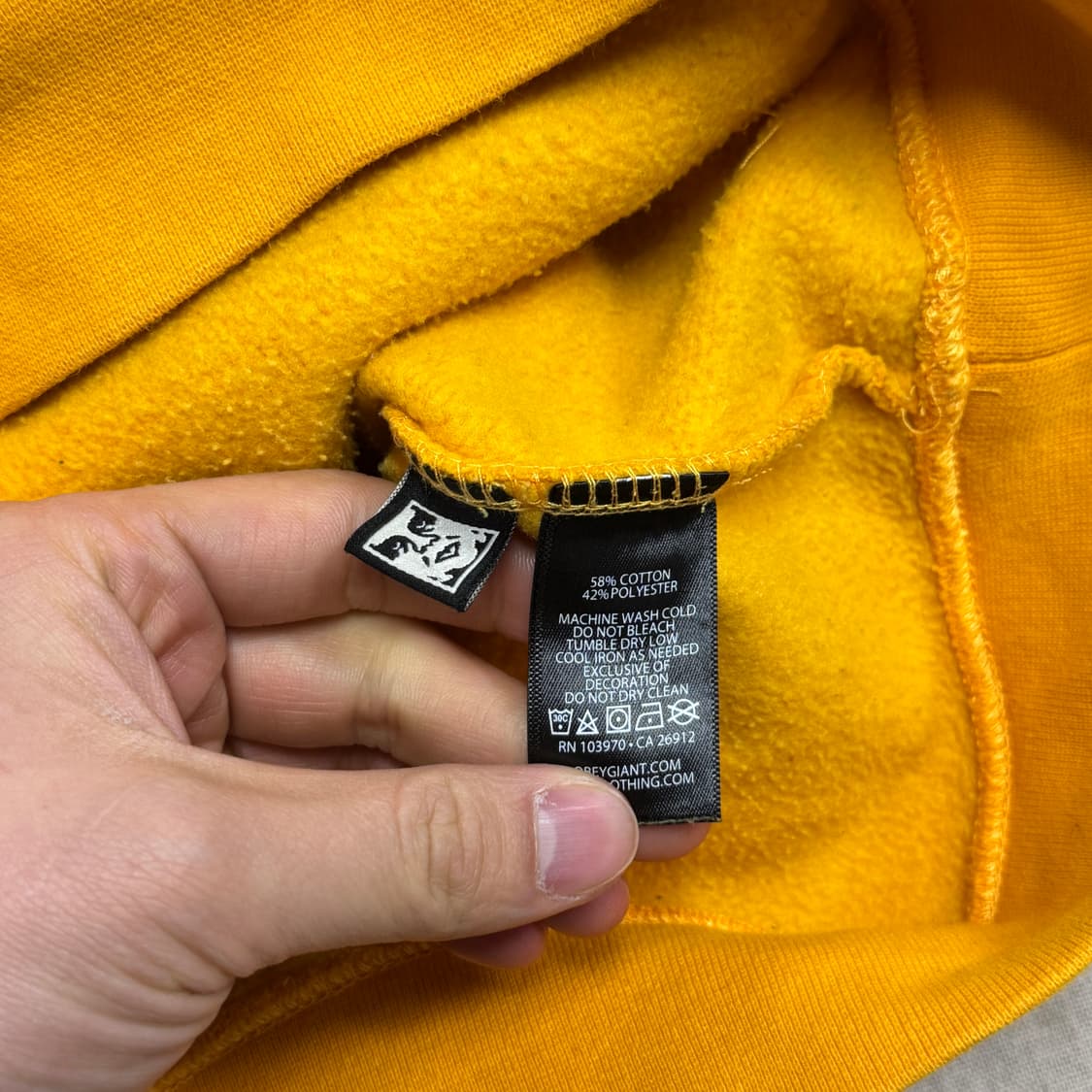 오베이 백로고 빅로고 옐로우 후드 L 상품이미지5