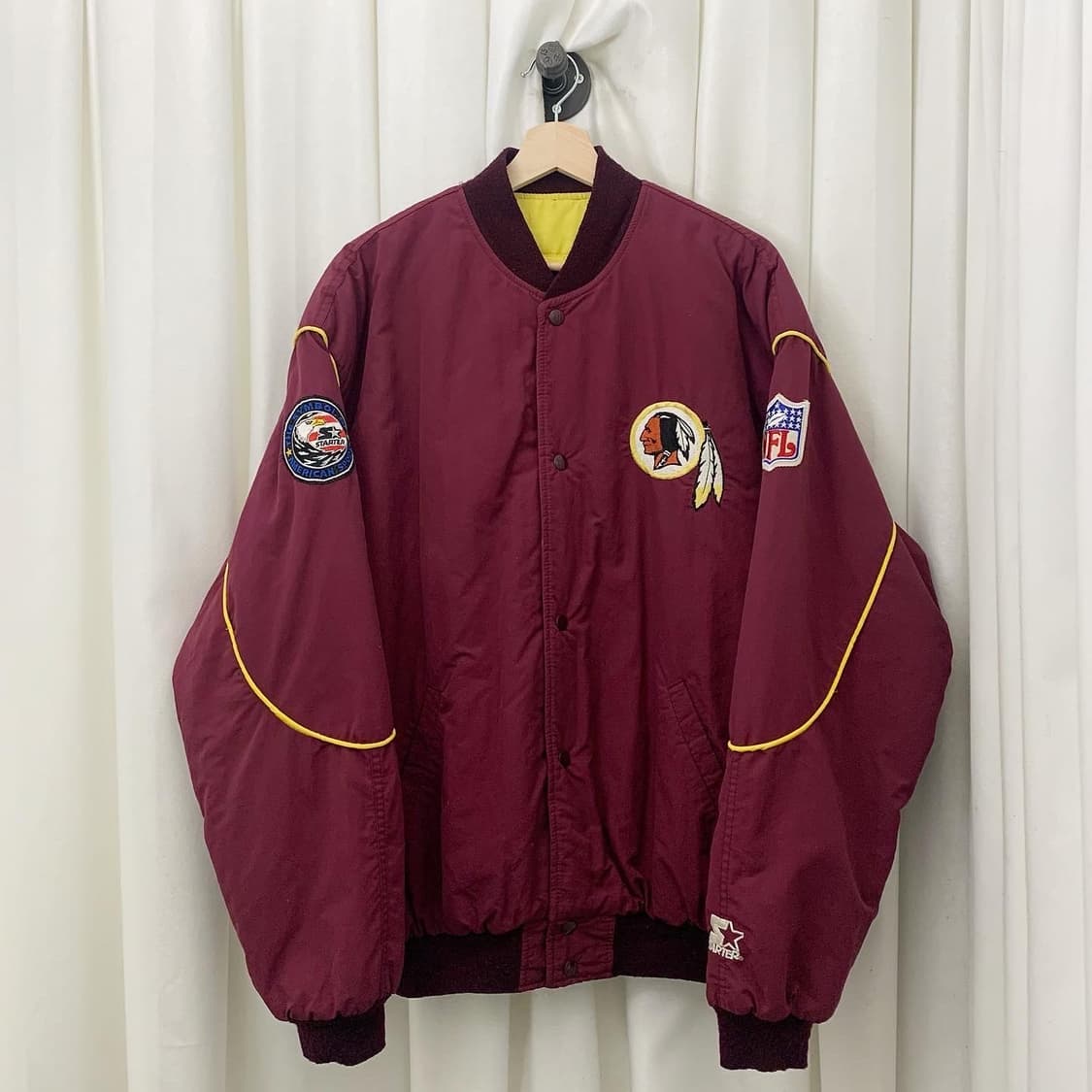 스타터 버건디 인디언 자수 NFL 블루종 자켓 상품이미지1