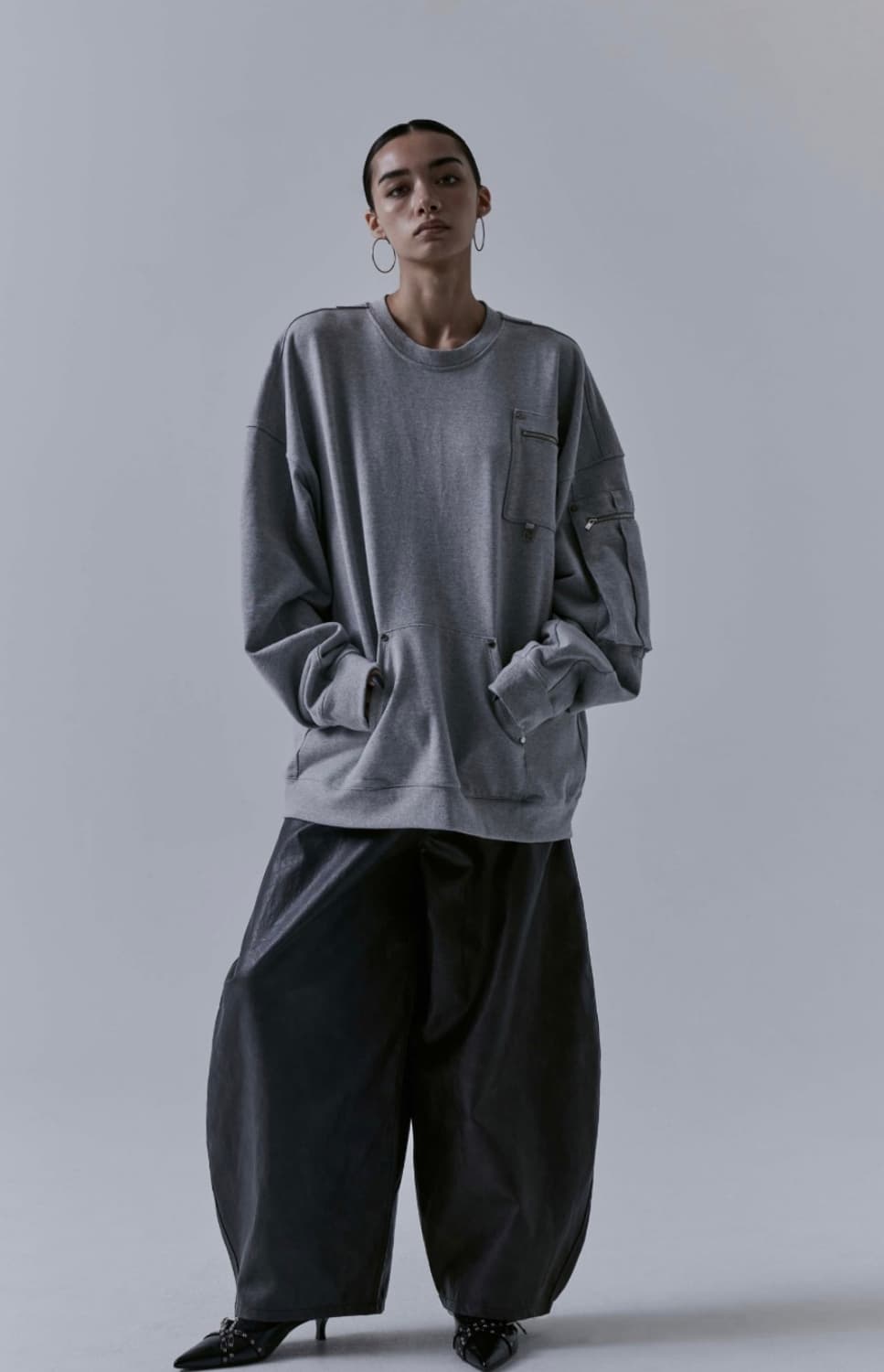 새상품) 트리밍버드 멀티 포켓 오버핏 스웻 셔츠 티셔츠 맨투맨 상품이미지8