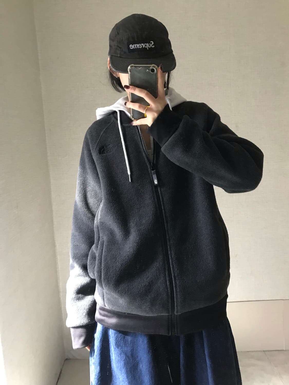 노페 그레이 오버핏 후리스 상품이미지2