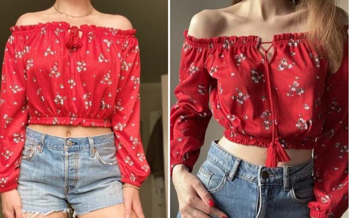 [무료배송]H&M 오프숄더 플라워 밴딩 퍼프소매 사브리나 블라우스 L 상품이미지2