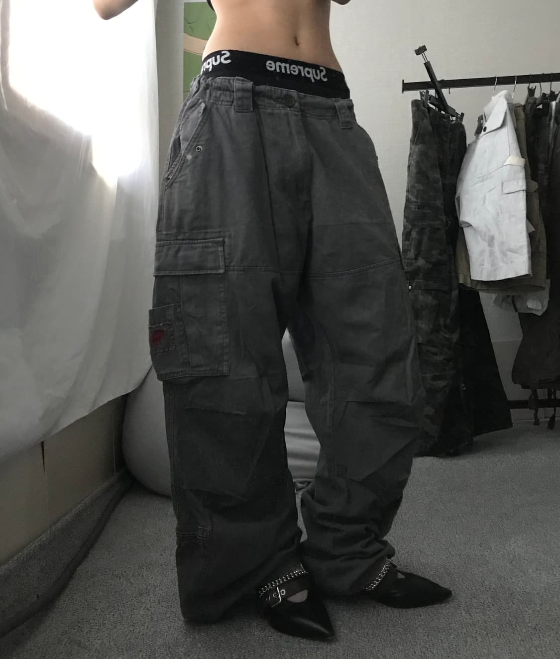 아베크롬비 그레이 와이드핏 카고팬츠 상품이미지4