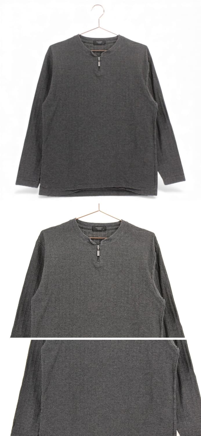 YOHJI YAMAMOTO GRAY HALF ZIP LONG SLEEVE 상품이미지5