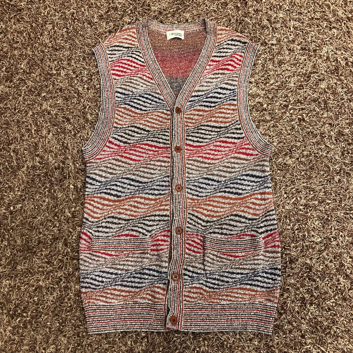 미쏘니 멀티컬러 패턴 니트 조끼 베스트 상품이미지1