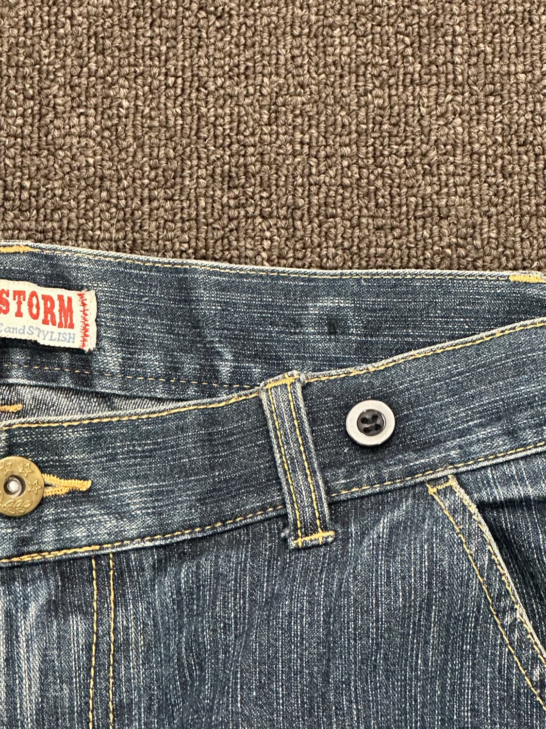 L)정글스톰 빈티지 도트 디테일 워싱 데님팬츠 상품이미지5