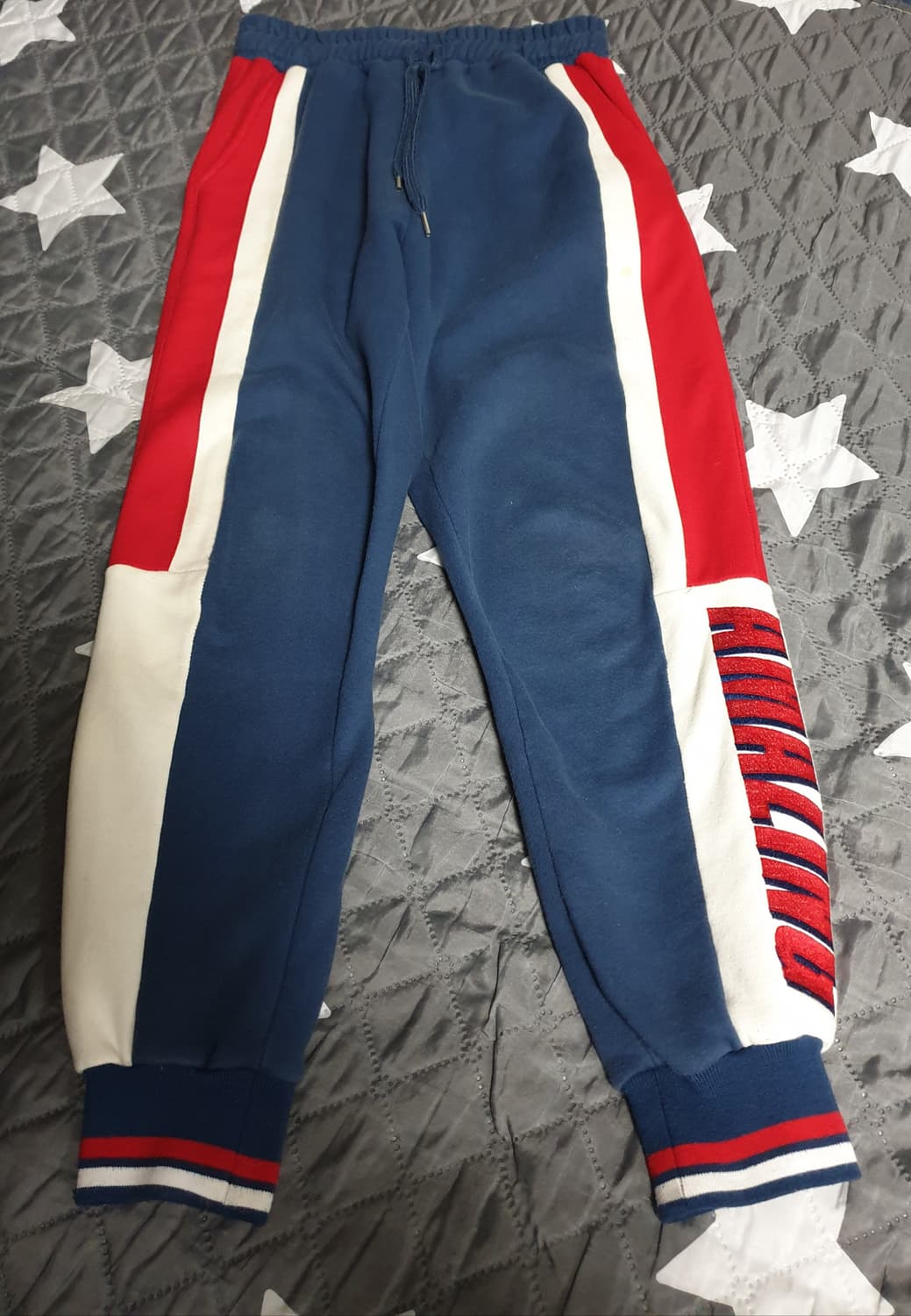 퍼스텝 올드스쿨 배색 트라이브 기모 조거팬츠 (L) 상품이미지1