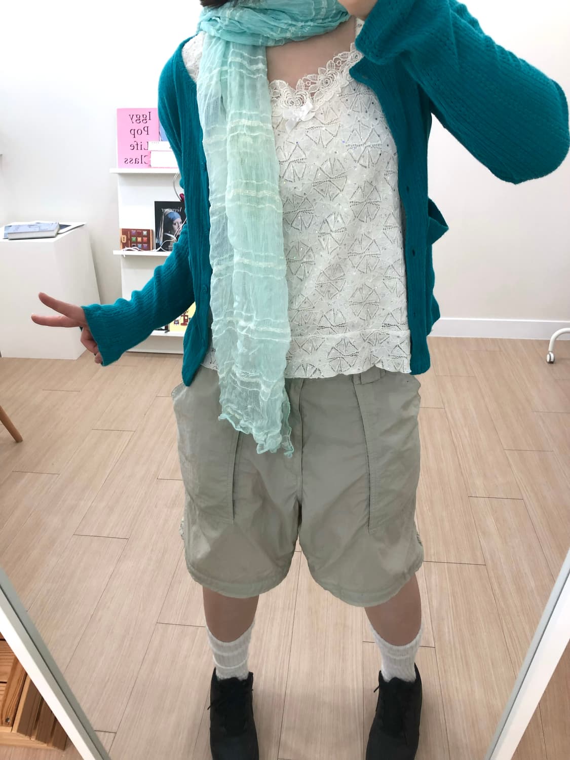 [색감 미쳤음💎🦋🩵] 에스닉 에메랄드 레이어드 코디 상품이미지4