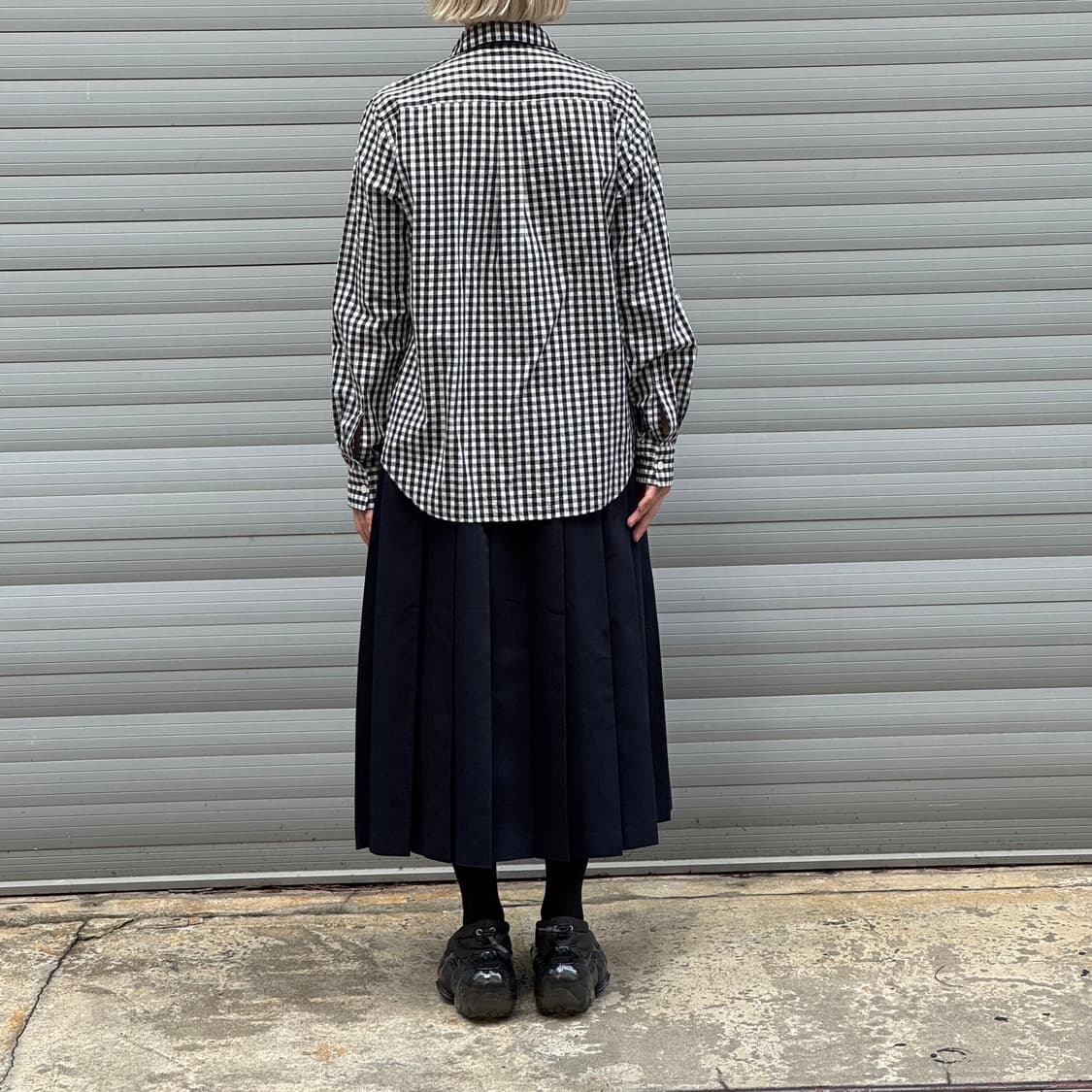 Pleats Navy Long Skirt 상품이미지7