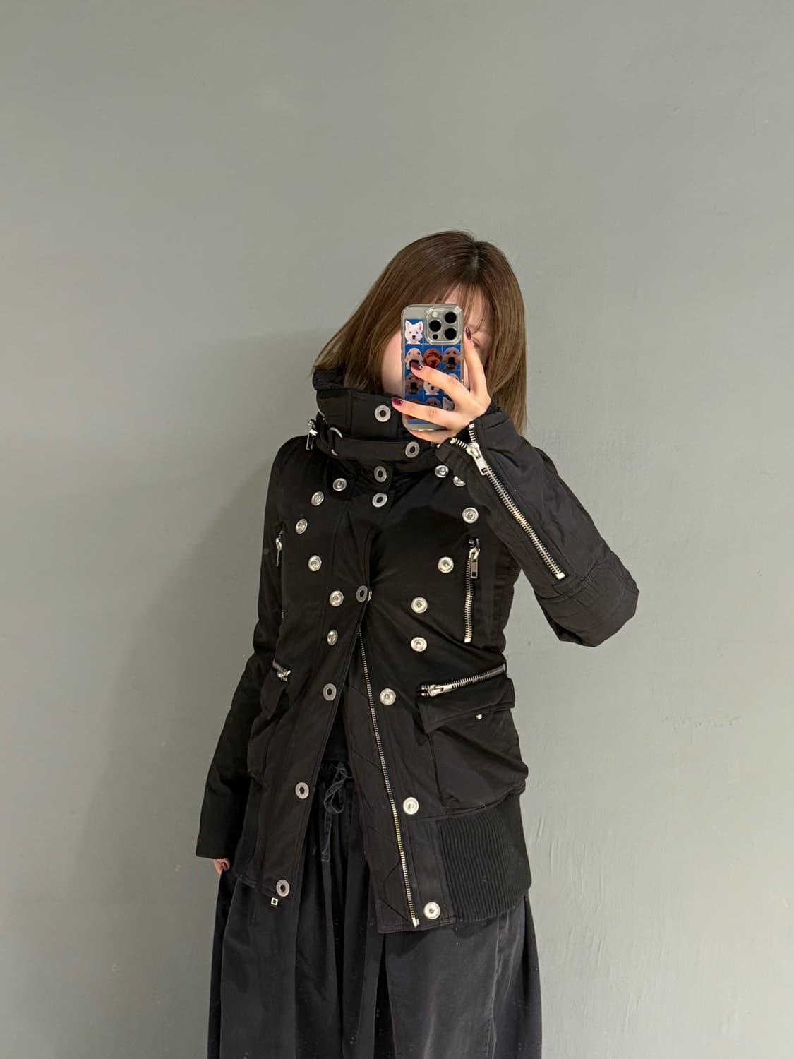 Sly snap button detail high-neck padding 상품이미지1