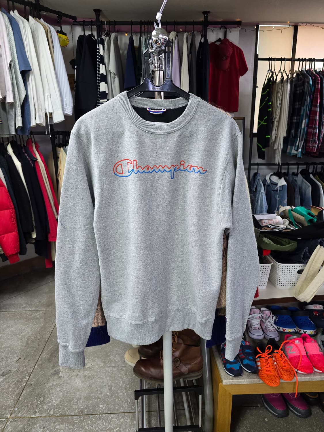 챔피온 회색 로고 맨투맨 (1313) 상품이미지1