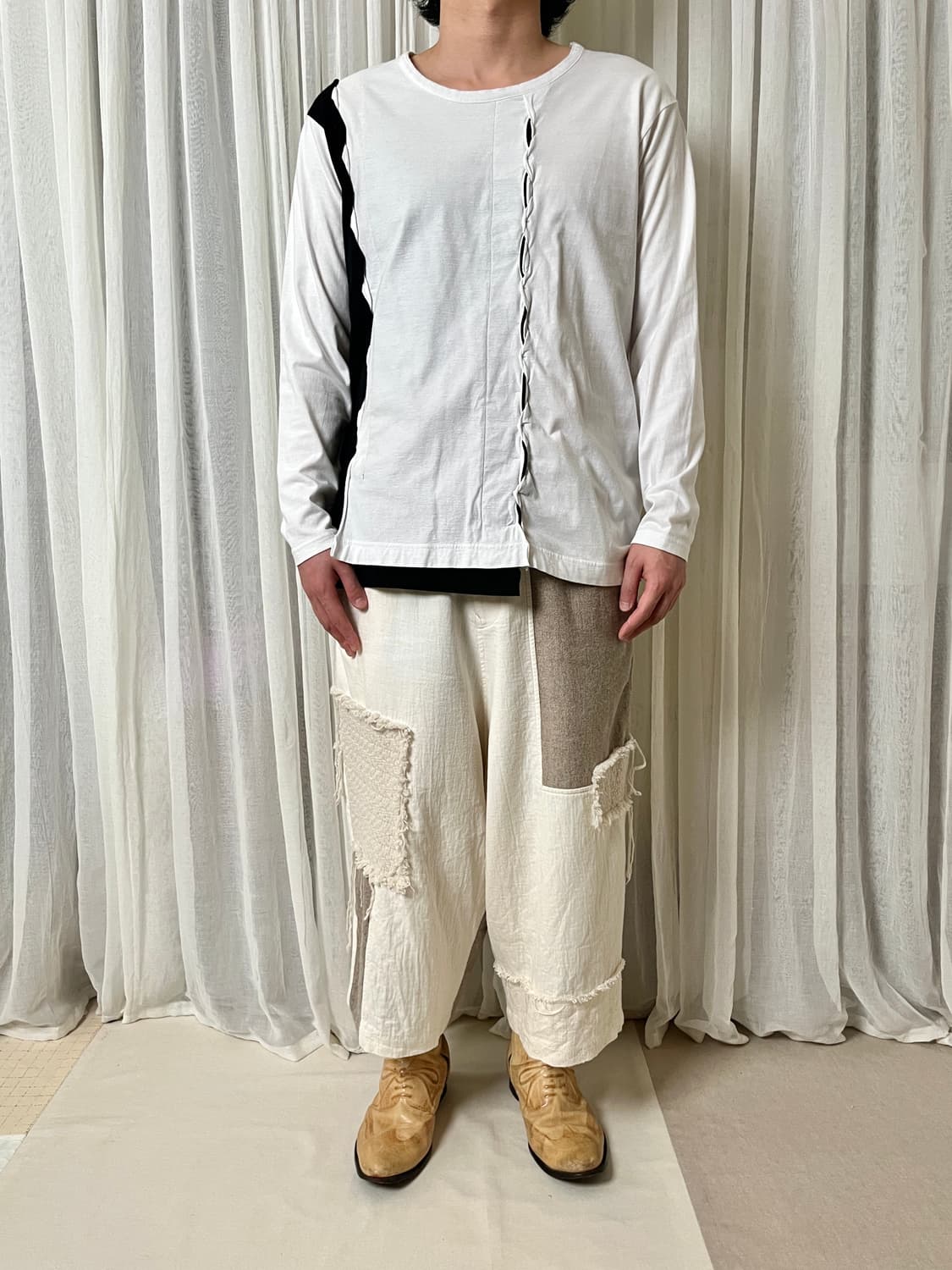 요지야마모토 ground y 매듭 배색 롱슬리브 티셔츠 yohji 상품이미지7