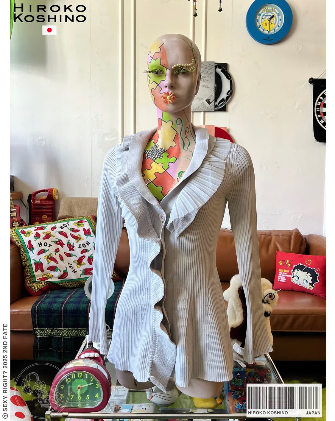 HIROKO KOSHINO Ruffle & Pleats Cardigan 상품이미지1