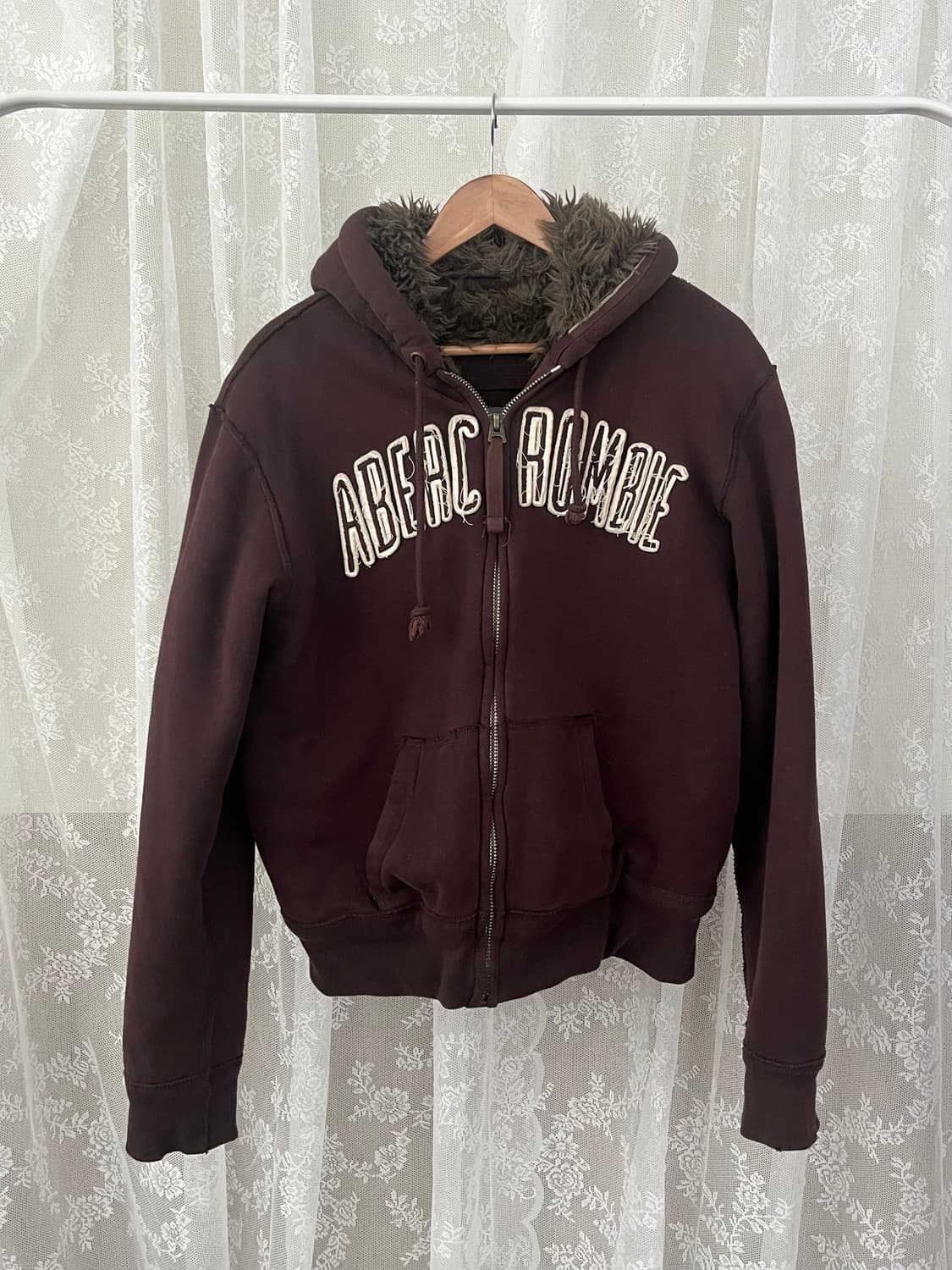M) 00s 아베크롬비 울프죠 후드집업 브라운 상품이미지1