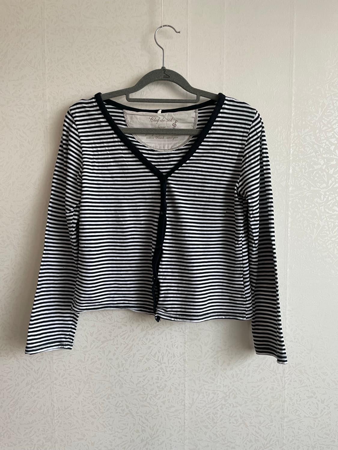 일본 빈티지 스트라이프 면 가디건 상품이미지1