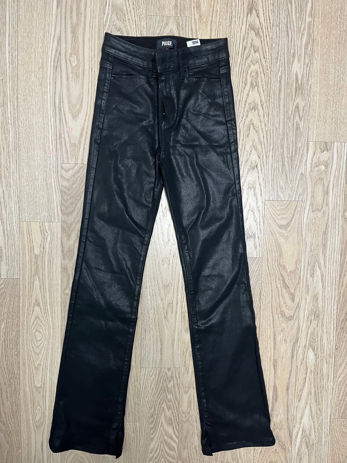 Paige 블랙 코팅 스트레이트 데님 상품이미지1