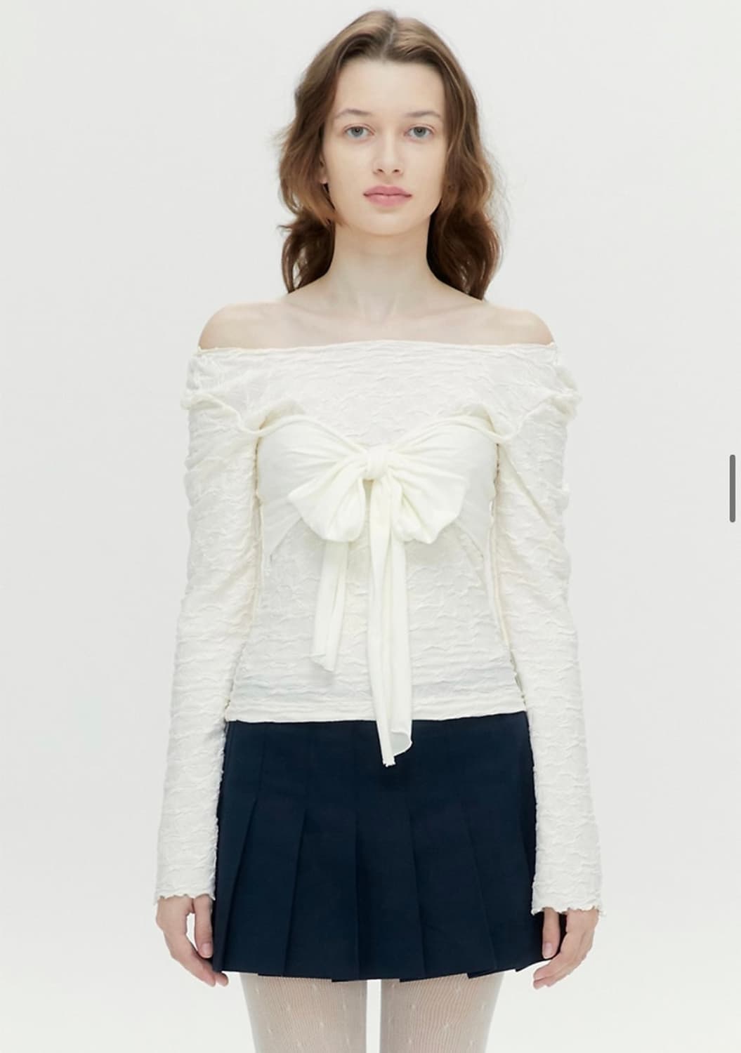 마가린핑거스 리본 오프숄더 티셔츠 상품이미지2
