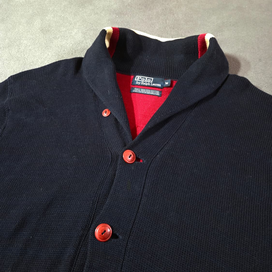 폴로 올아메리칸 피마코튼 숄 카라 가디건 M 상품이미지5