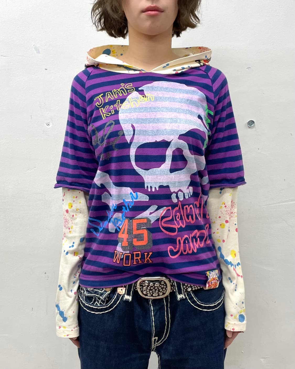 Jam Skull Headset Stripe Hoodie 상품이미지3